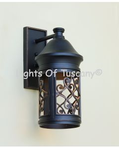 Spanish Style Dark Sky outdoor wall lantern light