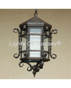 Hanging Lantern-Hand Forged-Wrought Iron/ Tuscan lantern