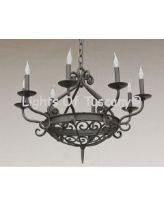 1445-6 Spanish Wrought Iron Chandelier