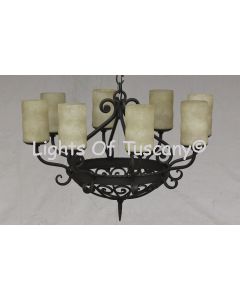 1446-6 Spanish Wrought Iron Chandelier