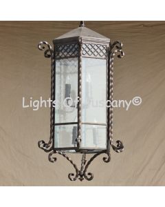pendant-lighting-hanging-Hand-Forged Wrought Iron/Spanish Revival lantern