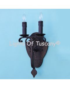 Wrought iron wall sconces hand forged/ Tuscan wall sconce 
