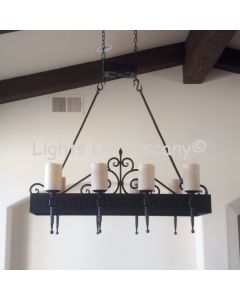 Custom Tuscan Wrought Iron Island chandelier