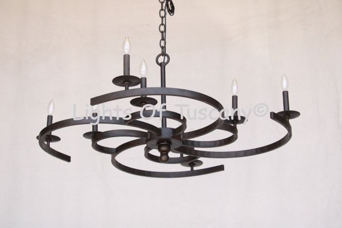 1036-8 Contemporary Wrought Iron Chandelier