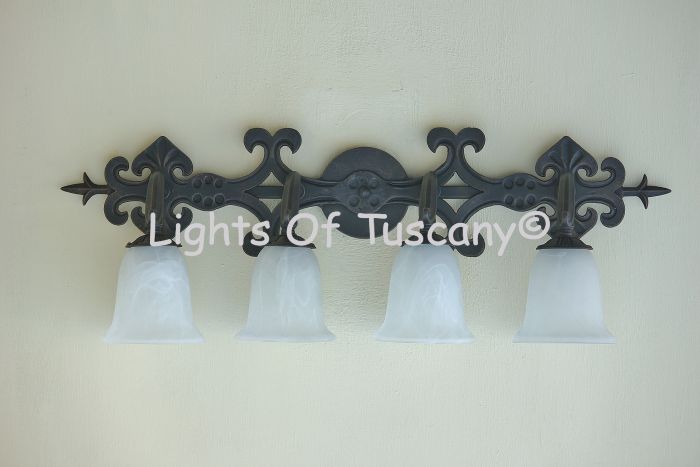5544-4 Spanish Style Wrought Iron Bathroom Vanity Light