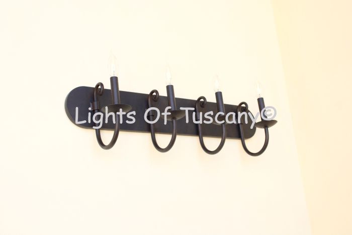 5553-4 Contemporary Rustic Bathroom Iron Vanity Light