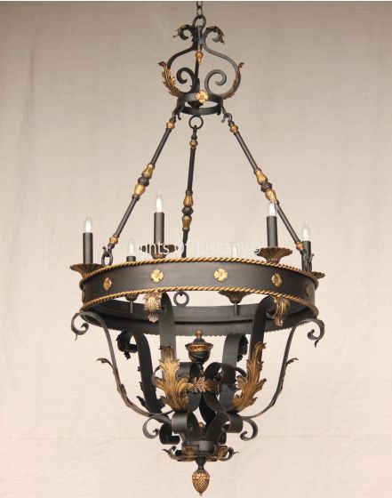 3158-6 Wrought Iron Italian Tuscan Mediterranean Style Chandelier