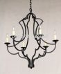 1964-6 Wrought Iron Contemporary Iron Chandelier