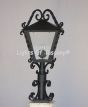 7249-3SCR Tuscan Style Wrought Iron Post Light with Decorative Pole