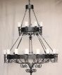 1049-24 Spanish Revival Style 2-Tier Iron Chandelier
