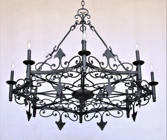 Gothic chandelier, Gothic Revival Chandelier, Wrought Iron Chandelier, Spanish Revival Style Chandelier, Commercial Grade Chandelier, Mediterranean Chandelier, Large Chandelier, Dining Room Chandelier, Antique Iron Chandelier, Rustic Chandelier, LED chand