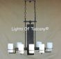 1534-8 Contemporary Wrought Iron Chandelier with genuine alabaster stone 