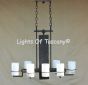 1534-8 Contemporary Wrought Iron Chandelier with genuine stone shades