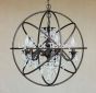 8030-5 Contemporary Orb Iron Crystal Chandelier