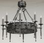 1377-8 Spanish Revival Wrought Iron Chandelier