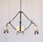1037-8GLS Rustic Style Wrought Iron Chandelier