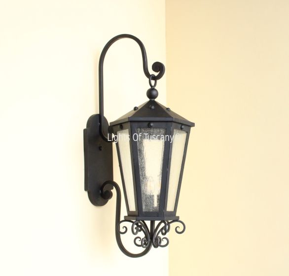 7575-3 Mediterranean Outdoor Iron Wall Lantern