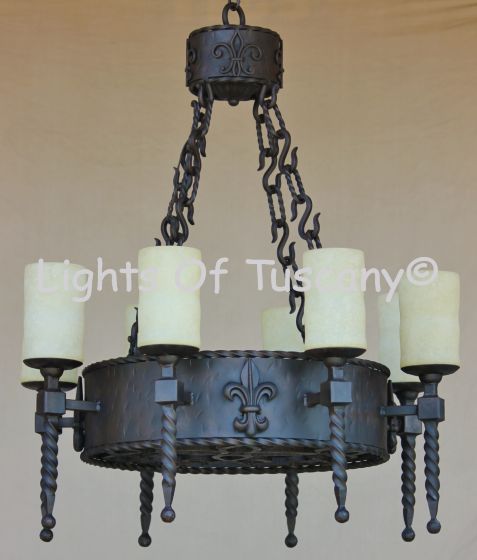 Tuscan Chandelier-Hand Forged-Wrought Iron