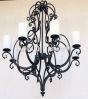 Country Italian Style Chandelier, Wrought Iron Chandelier, Tuscan Chandelier, Spanish Chandelier, Entryway Chandelier,  Dining Room Chandelier, LED chandelier, Scroll Chandelier, Transitional Chandelier