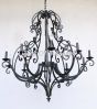 Mediterranean Style Chandelier, Transitional Chandelier, Wrought Iron Chandelier, Large Chandelier, Entryway Chandelier, Scroll Design Chandelier, Dining Room Chandelier, Great Room Chandelier, Decorative Chandelier, Spanish Chandelier, Tuscan Chandelier,