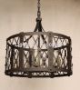 wrought iron pendant light, wrought iron chandelier ,rustic iron chandelier, round hanging light,  rustic round chandelier, drum pendant light, drum light, drum hanging light, dining table light, restaurant hanging light, decorative lighting, accent light