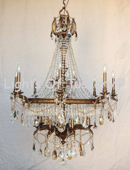 Vintage Crystal Chandelier, European Crystal Chandelier