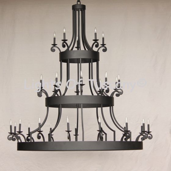 1030-30 Extra Large wrought Iron chandelier