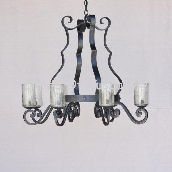 1060-6 Transitional wrought Iron Chandelier