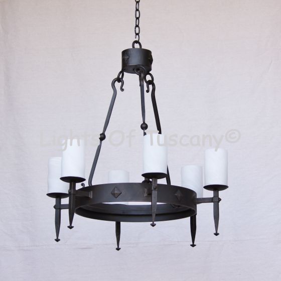 1083-6 Transitional Wrought Iron Chandelier