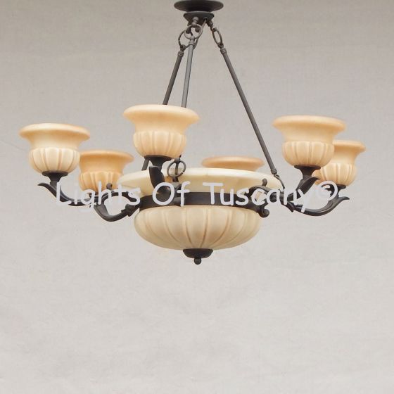 Alabaster Chanelier, European Chandelier, Alabaster Bowl Chandelier