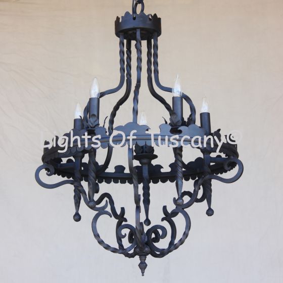 Lights Of Tuscany 1157 5 Vintage, Vintage Style Wrought Iron Chandelier