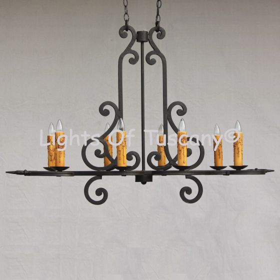 Tuscan chandelier, Suitable for a Kitchen Island or a long table.