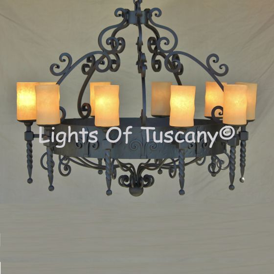 1215-10 Spanish/Mediterranean Style Iron Chandelier Gothic Castle