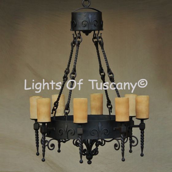 1220-8 Tuscan/Mediterranean Style Iron Chandelier