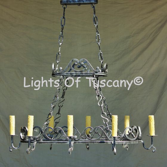 Tuscan Chandelier -hanging-Hand-Forged Wrought Iron