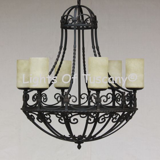 Spanish Wrought Iron Chandelier 