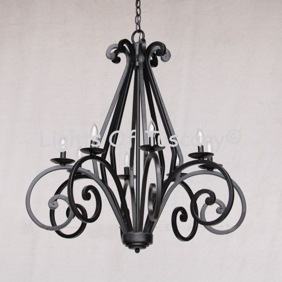 1322-8 Wrought Iron Country Italian Mediterranean Style Island Chandelier
