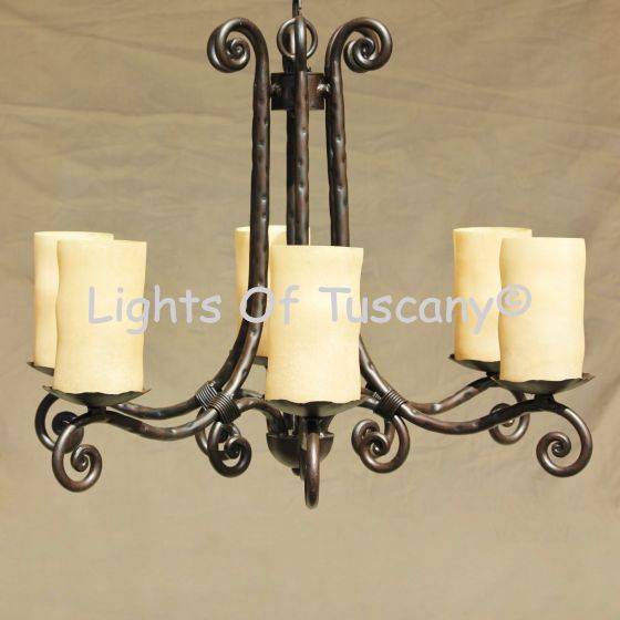 Tuscan-Gothic-Medieval Chandelier-Hand Forged-Wrought Iron