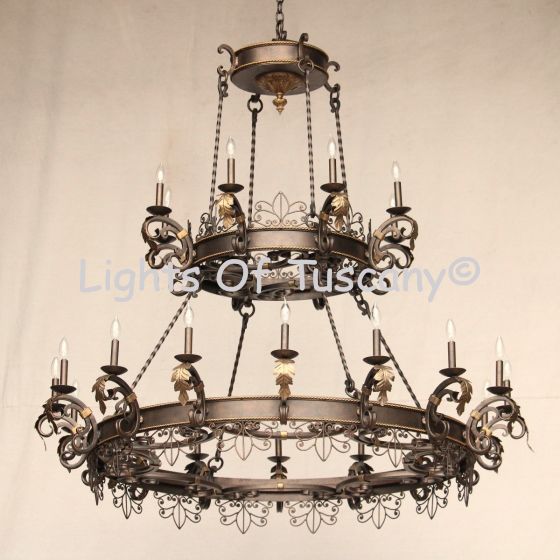 1437-24 Wrought Iron Italian Style Chandalier