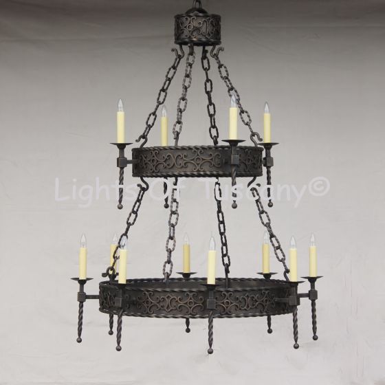 Spanish Style Wrought Iron Chandelier