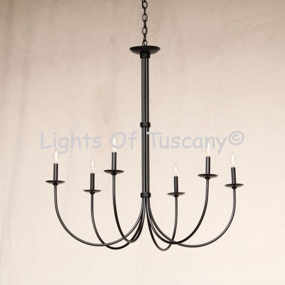 1453-6 Wrought Iron Contemporary Style Chandelier