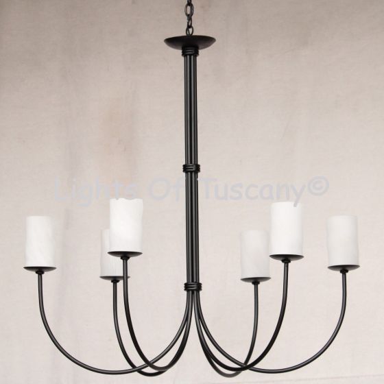 1453-6GL Wrought Iron Contemporary Style Chandelier