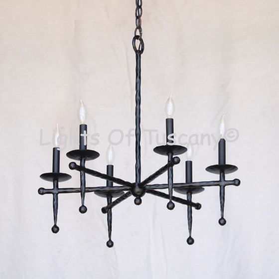 1456-6 Wrought Iron Rustic Country Italian Style Chandalier