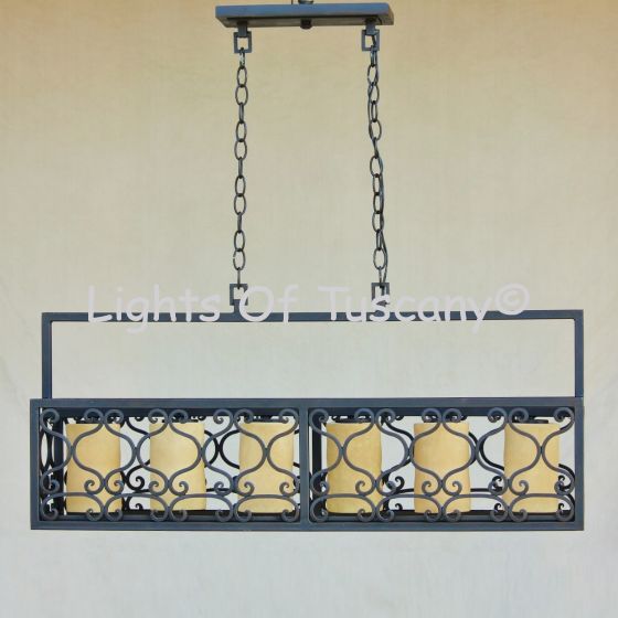 Linear Chandelier-Hand Forged-Wrought Iron