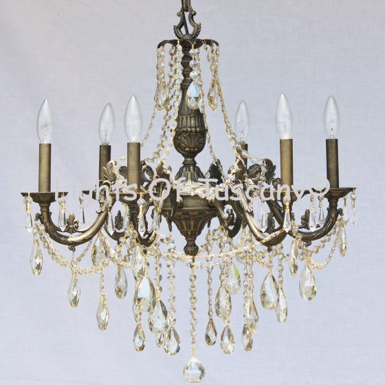 Solid brass candelabra crystal chandelier