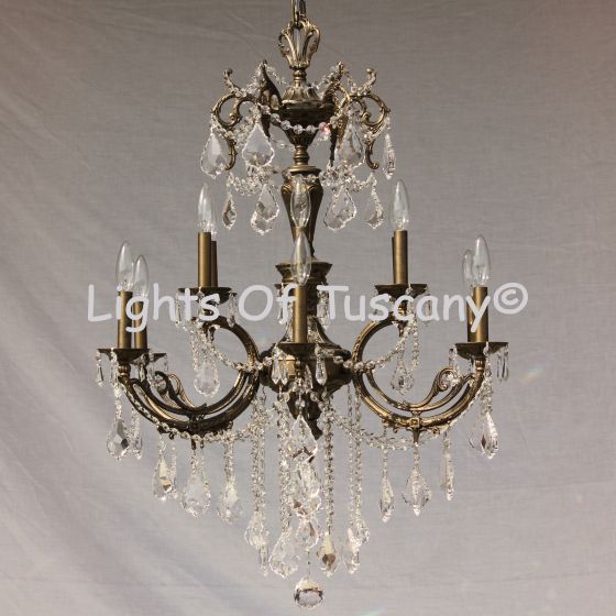 Solid brass candelabra crystal chandelier