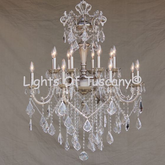 Solid brass candelabra crystal chandelier