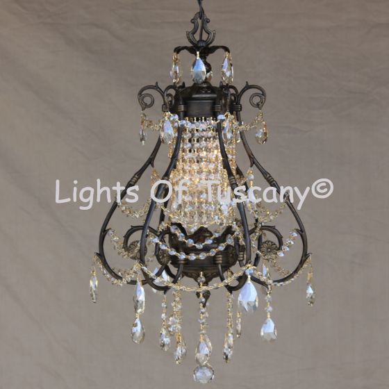 Solid brass candelabra crystal chandelier