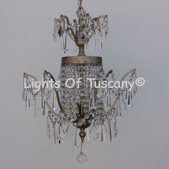 Solid brass candelabra crystal chandelier 