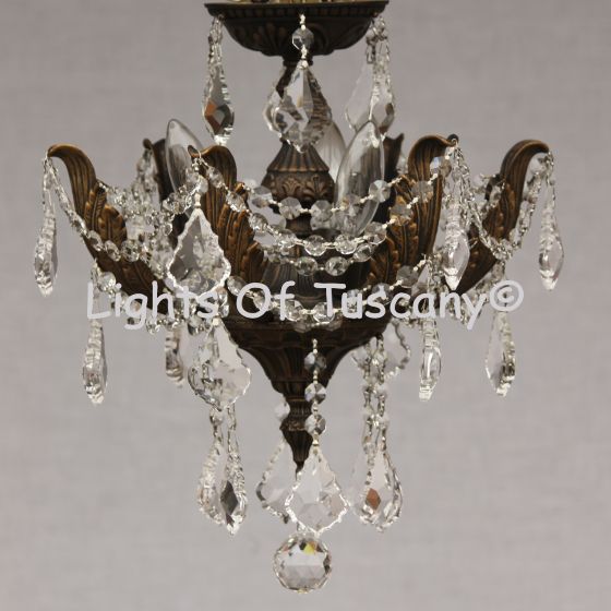  Solid brass candelabra crystal Flush Mount